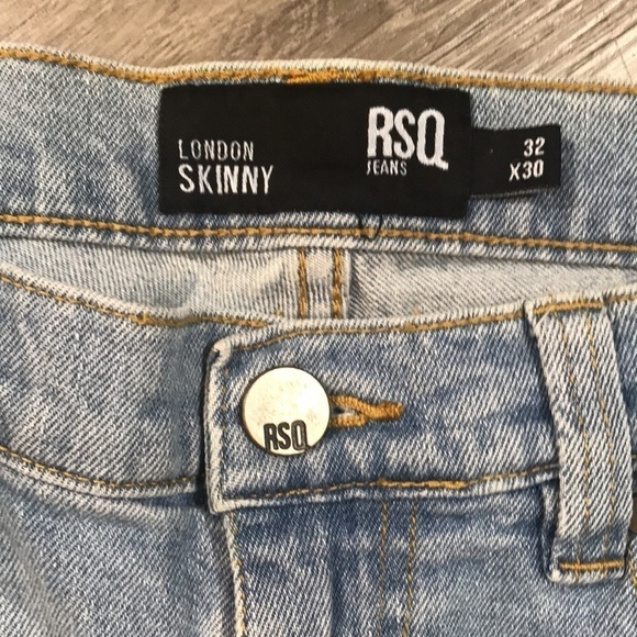 RSQ “London Skinny” Light Wash Distressed Stretch Jeans  size 32x30 - Picture 11 of 12